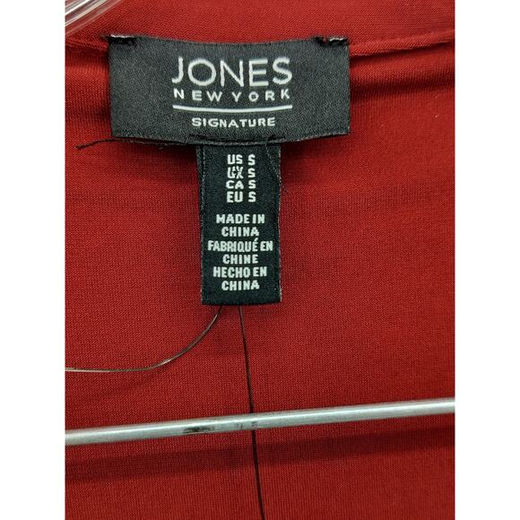 Jones New York Long Sleeve Women Blouse Shirt Size Small ~ Burgundy - Picture 3 of 10